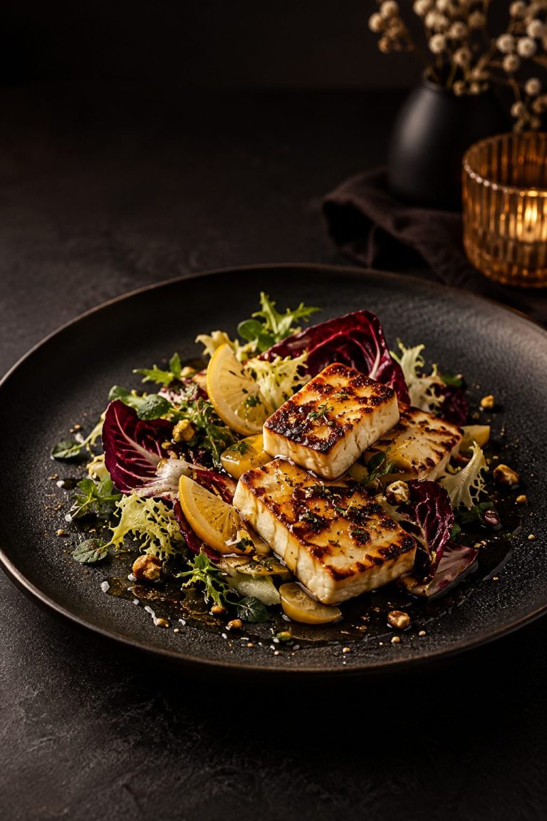 Charred halloumi